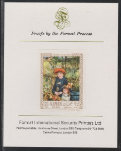 AJMAN 1967 PAINTING by RENOIR  imperf mounted on Format Int Proof Card