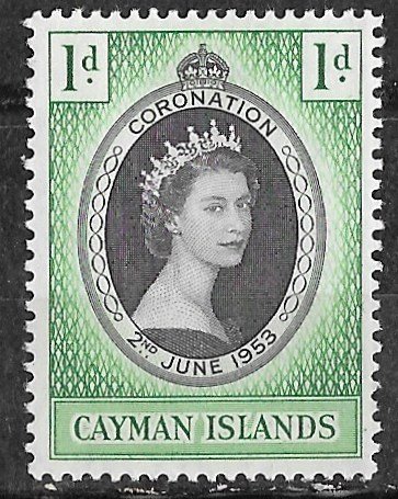 Cayman Is. # 150  QE II Coronation 1953     (1)    Mint NH