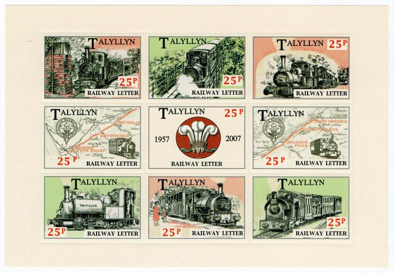 (I.B) Talyllyn Railway : Railway Letter Mini-Sheet