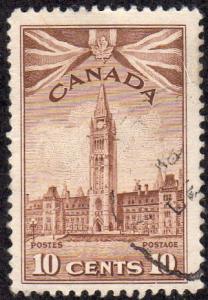 Canada 257 - Used - 10c Parliament Building (1942)