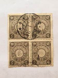 Japan – 1899-1907 – Block of 4 Stamps – SC# 92 - Used
