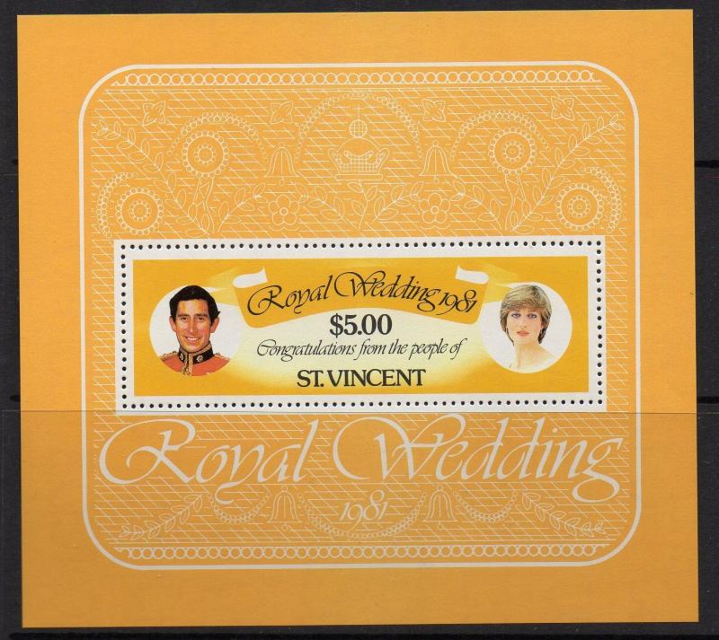 ST.VINCENT SGMS674 1981 ROYAL WEDDING MNH