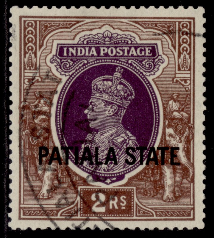 INDIAN STATES - Patiala GVI SG93, 2r purple & brown, FINE USED. Cat £190.