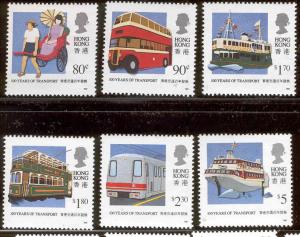 HONG KONG MNH 594-99 TRANSPORTATION