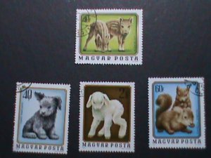 ​HUNGARY-VERY LOVELY BABIES ANIMALS USED STAMPS VF  WE SHIP TO WORLD WIDE