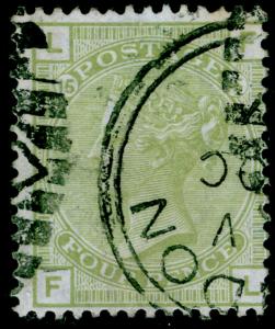 SG153, 4d sage-green plate 16, USED. Cat £325. FL 