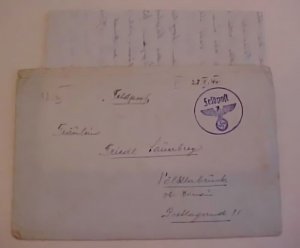 GERMAN  FELDPOST & EAGLE COVER WITH LETTER 28-2-1940 KLOSSERVEINBURG