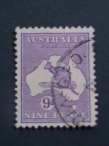 ​AUSTRALIA-1913 SC#9 OVER 100 YEARS-KANGAROO & MAP 9 P USED-VERY FINE