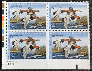 US MNH #RW54 Plate Block Of 4 LL Redheads Ducks Beautiful!!! SCV $70.00 L37