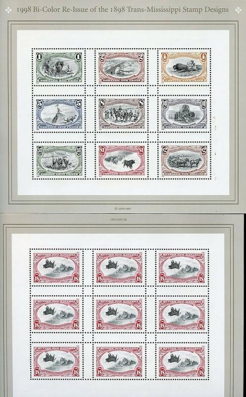 US SCOTT# 3209-10 TRANS-MISS COMPLETE SET SHEETS OF 9 STAMPS MNH AS SHOWN