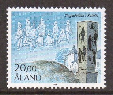 Aland islands  #22  MNH  1986  definitive set  20m  archaeology  ancient court