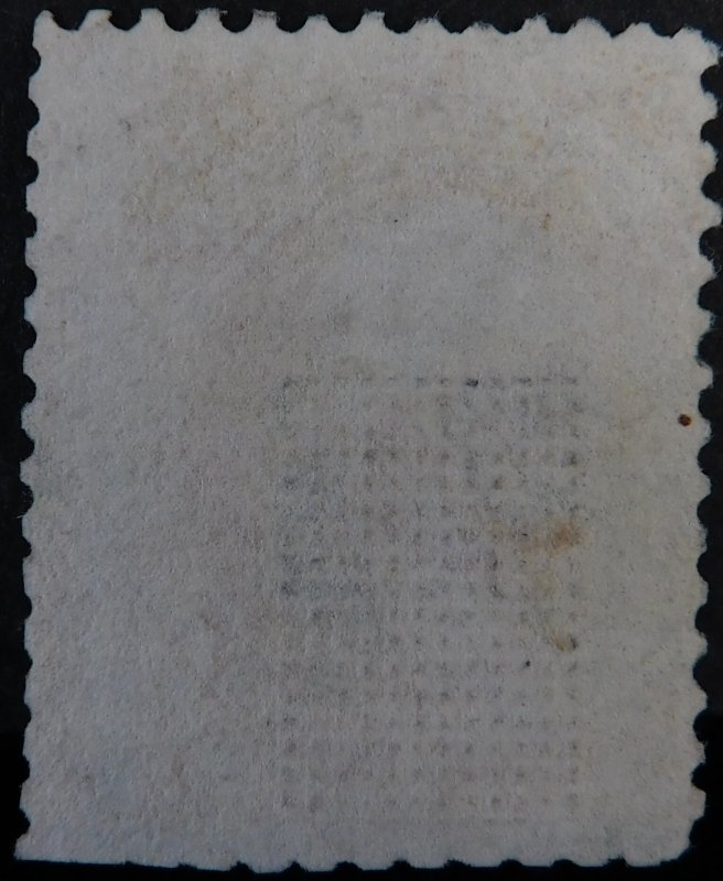 USA #100 USED BLACK CORK CANCEL TRIMMED PERFS AT BOTTOM FULL GRILL VISIBLE