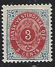 Danish West Indies #6 Mint Lightly Hinged Single Stamp cv $27.50