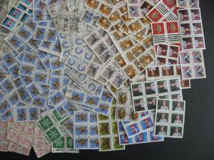 Canada 265 used blocks of 4 or more stamps, mostly 1970s - early 1990s defins 