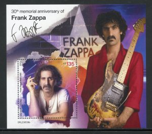 SIERRA LEONE 2023 30th MEMORIAL OF FRANK ZAPPA SOUVENIR SHEET MINT NEVER HINGED