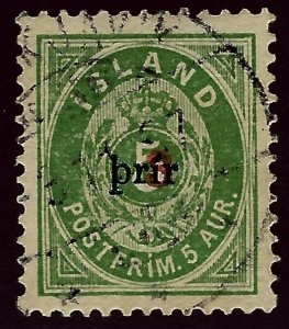 Iceland SCV#31 Facit #34 Used VF w/CERT SCV$575.00....Worth a close look!!