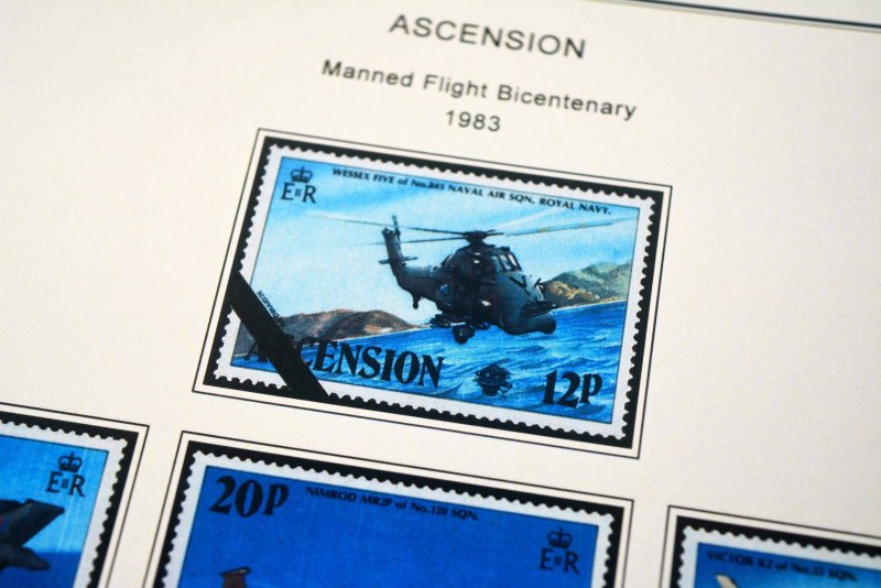 COLOR PRINTED ASCENSION ISLAND 1922-1999 STAMP ALBUM PAGES (104 illustr. pages)