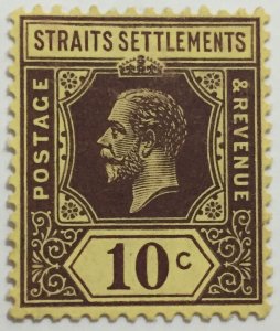 MALAYA Straits Settlements 1912-23 KGV 10c MH MCCA SG#202 M5235