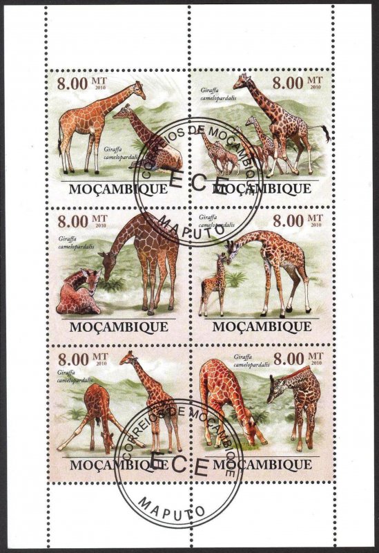 Mozambique 2010 Giraffes Sheet Used / CTO