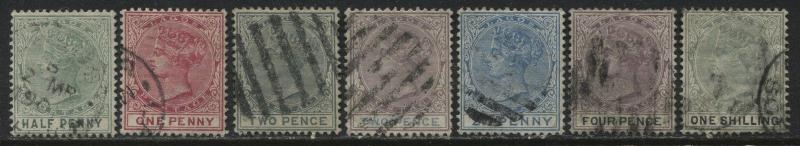 Lagos QV 1882 7 various values 1/2d to 1/ used