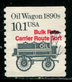 2130b US 10.1c Oil Wagon PC coil red ink, used