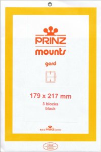 Prinz SCOTT Stamp Mount 179/242 mm - BLACK (Pk of 3) (179x242 179mm) PRECUT 1037 
