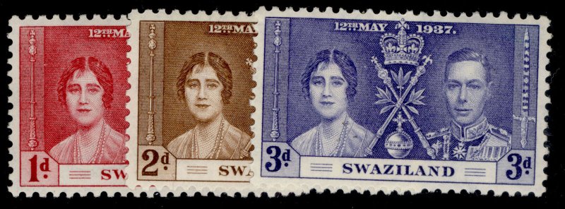 SWAZILAND GVI SG25-27, 1937 CORONATION set, M MINT.