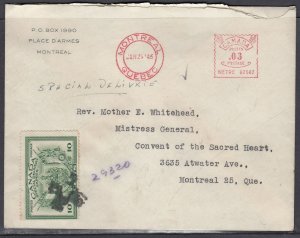 Canada Scott E10 - Jan 29, 1946 Montreal, QC  Local Special Delivery Cover