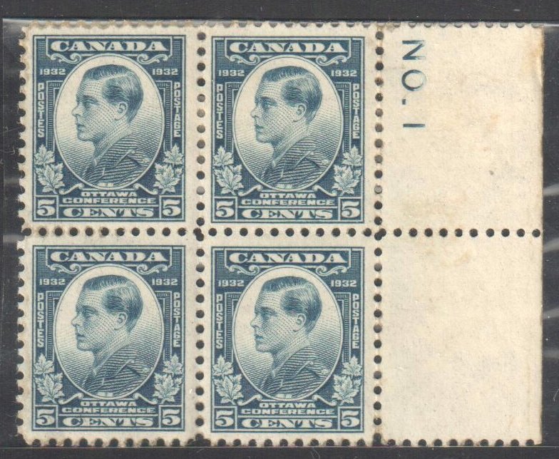 Canada #193 MINT NH - Block of 4 Right Plate No 1 C$140.00