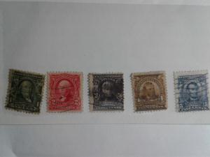 SCOTT # 300-304 USED SET OF 5 STAMPS