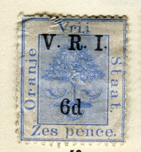 ORANGE FREE STATE; 1900 early ' V.R.I. ' Optd. used surcharged 6d.