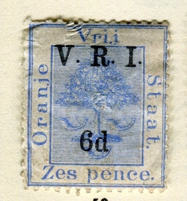 ORANGE FREE STATE; 1900 early ' V.R.I. ' Optd. used surcharged 6d.