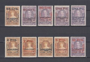 Spain 1927 Sc#B64/73 Edifil 392/401 Full Set SILVER JUBILEE MLH Luxe €800