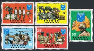 Rwanda 431-435,MNH.Michel 474-478. National Guard  serving UN.Helicopter,Map. 