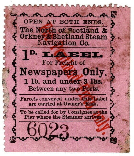 (I.B) North of Scotland Orkney & Shetland Steam Navigation : Newspapers 1d 