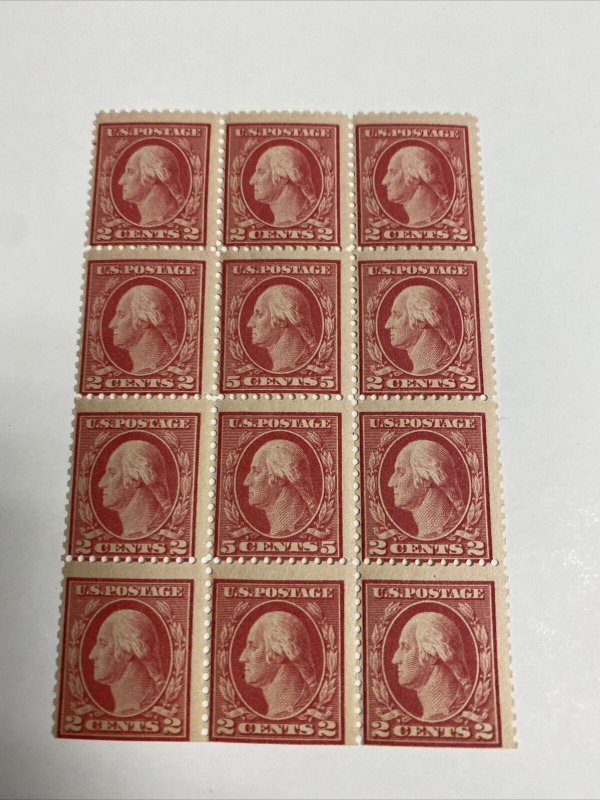 505 5cent Error Block Of 12 L.H.  Both Error Stamps NH