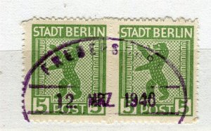 GERMANY; BERLIN 1946 Allied Zone issue fine used 5pf. Pair