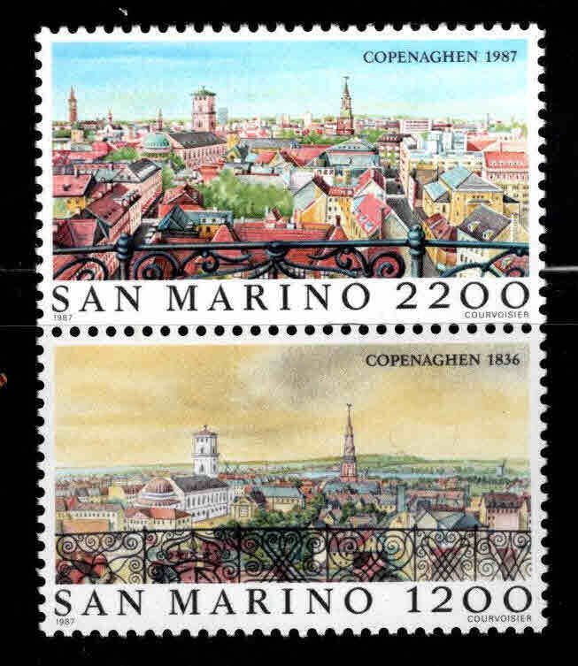San Marino Scott 1142a  Hafnia 87, Copenhagen stamp pair MNH**