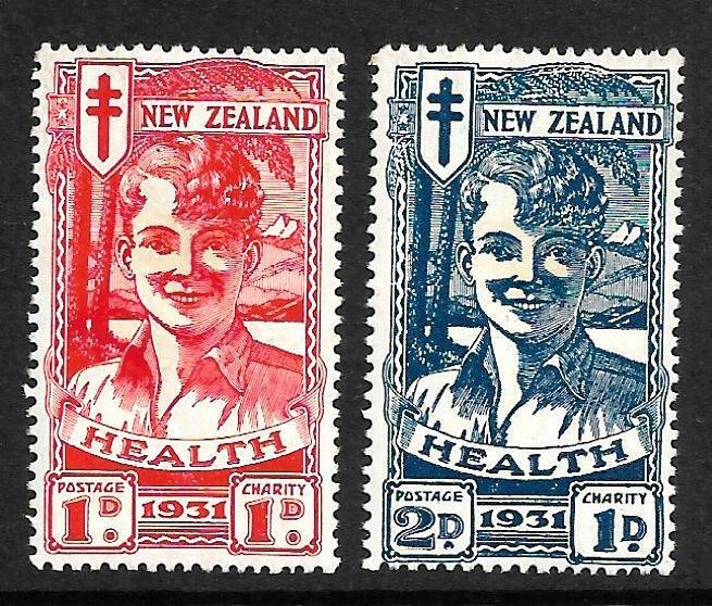 NEW ZEALAND 1931  HEALTH SMILING BOYS SET2 MH SG546/47