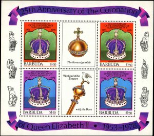 BARBUDA Sc 346 VF/MNH - Coronation of QE II, 25th Anniv. Minature Sheet of 2