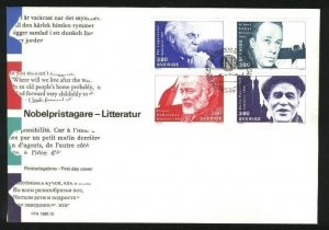 Sweden. FDC Cachet 1990  Nobel Prize Literature. Engraver Martin Morck.