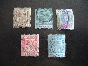 Stamps - Mauritius - Scott# 138,140-142,145 - Used Part Set of 5 Stamps