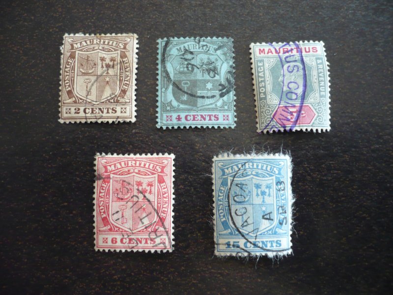 Stamps - Mauritius - Scott# 138,140-142,145 - Used Part Set of 5 Stamps