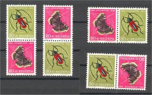 SWIZERLAND, PRO JUVENTUTE 1953 TETE BECHE + SE TENANTS, MNH
