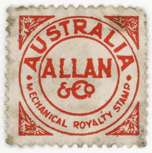 (I.B) New Zealand Cinderella : Music Royalty Stamp (Allan & Co)