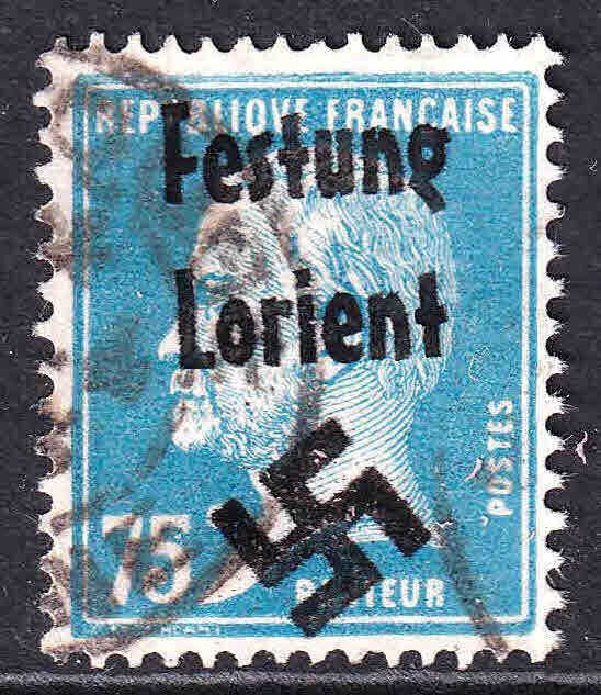 FRANCE 192 FESTUNG LORIENT OVERPRINT USED F/VF SOUND