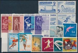 Thematic lot stamp 1956-1973 Sport 12 diff stamps + block of 4 MNH 1956 WS224174