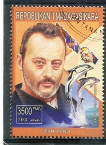 Malagasy 1999 JEAN RENO French Actor 1 value Perforated Fine Used