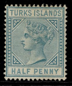 TURKS & CAICOS ISLANDS QV SG53, ½d blue-green, M MINT. Cat £28.