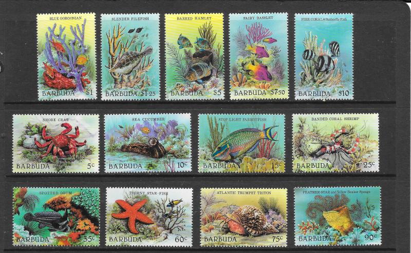 FISH - Barbuda #877-889  MNH